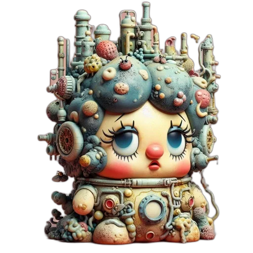 crown, robot, concept art, fantasy art transparent PNG cut-out