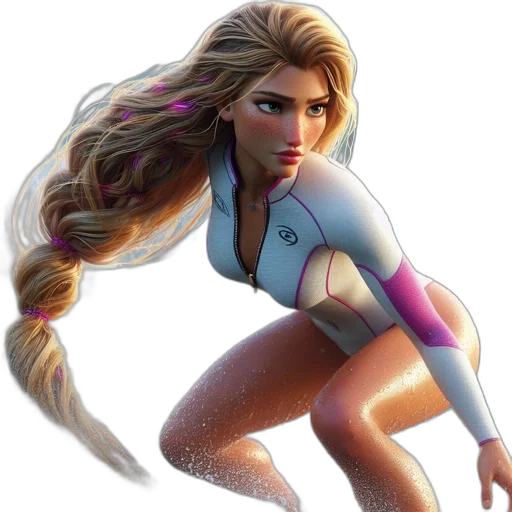 hair, staff, concept art, fantasy art transparent PNG cut-out