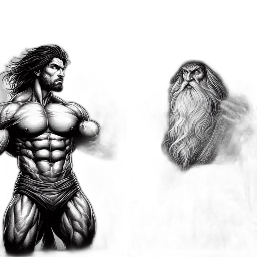 hair, fantasy art, concept art, comic book art transparent PNG cut-out