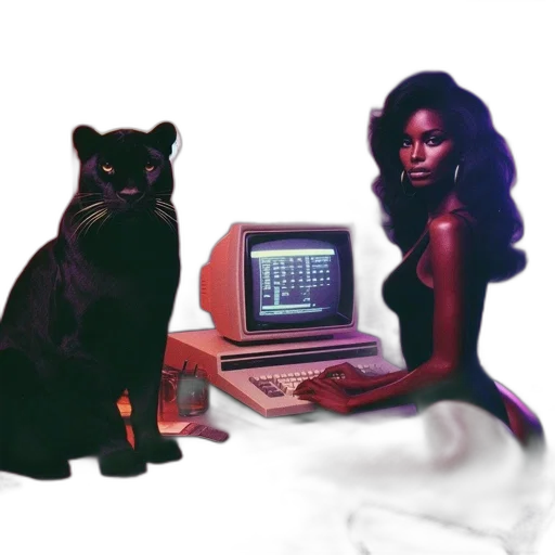 animal, vaporwave, pixel art, concept art transparent PNG cut-out
