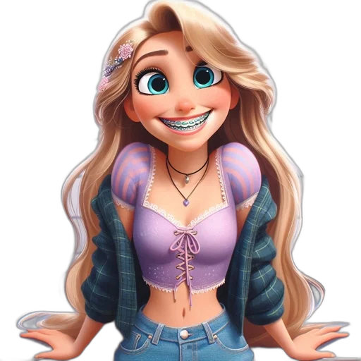 face, jewelry, dress, cartoon transparent PNG cut-out