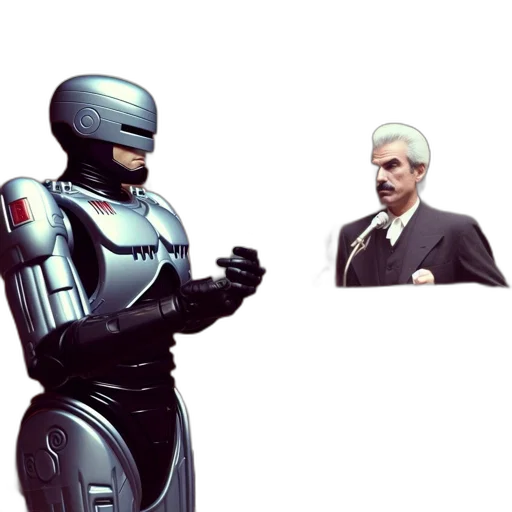 robot, concept art, comic book art, 3d render transparent PNG cut-out