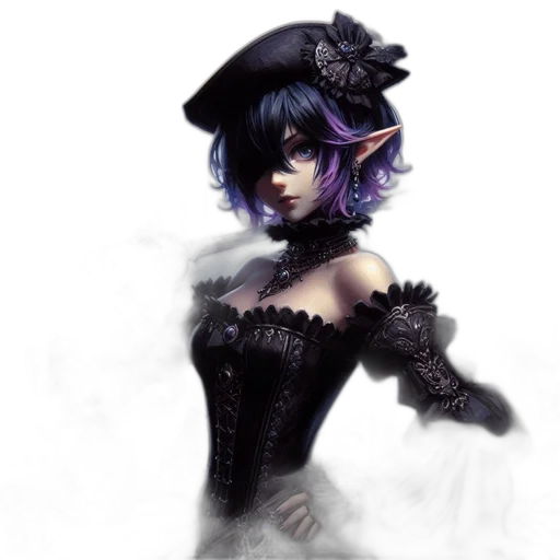 dress, hat, staff, fantasy art transparent PNG cut-out