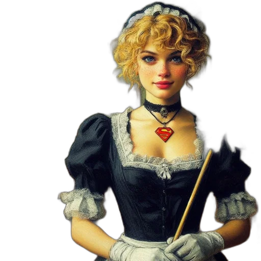 staff, jewelry, dress, oil painting transparent PNG cut-out