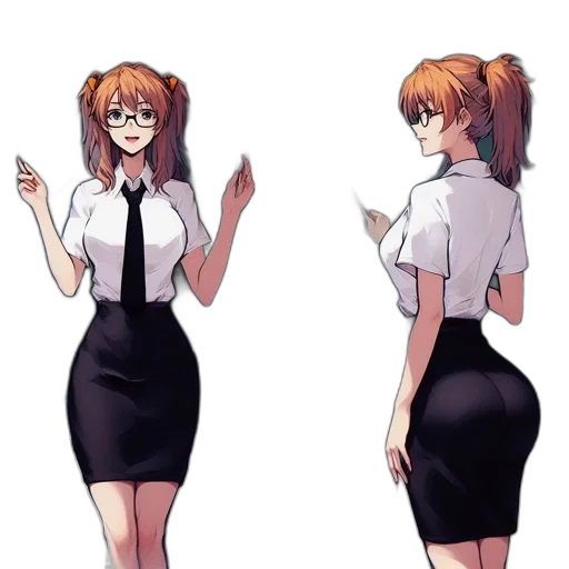 dress, staff, jacket, anime transparent PNG cut-out
