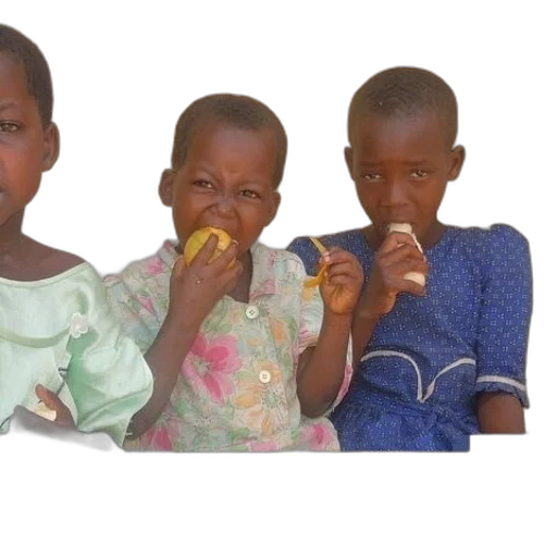 food, three, children, dresses transparent PNG cut-out