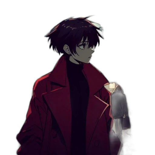 jacket, staff, weapon, robot transparent PNG cut-out