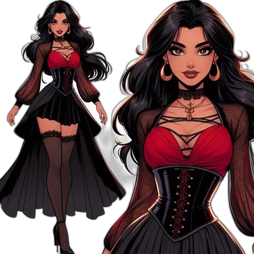 dress, concept art, comic book art, fantasy art transparent PNG cut-out
