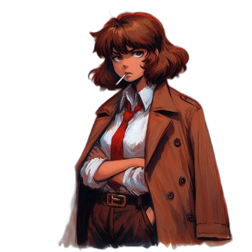 jacket, staff, face, weapon transparent PNG cut-out