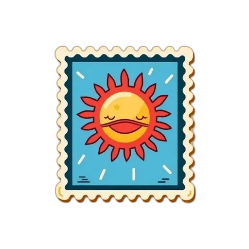 pixel art, square-shaped, stamp, features transparent PNG cut-out