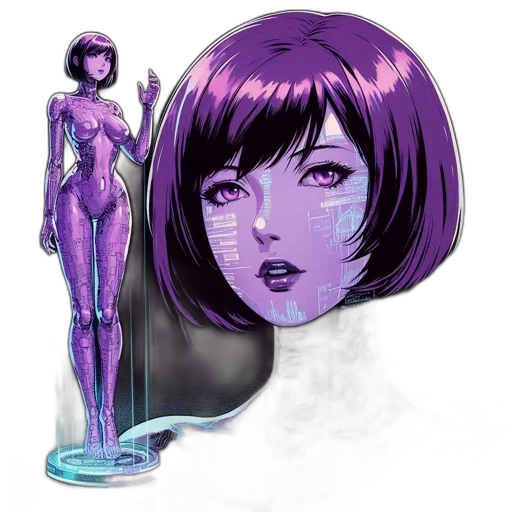 concept art, fantasy art, comic book art, vaporwave transparent PNG cut-out