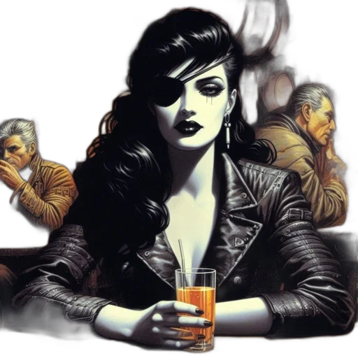 jacket, comic book art, concept art, cyberpunk transparent PNG cut-out