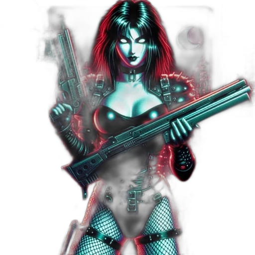 weapon, comic book art, cyberpunk, concept art transparent PNG cut-out