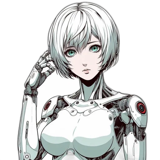 robot, dress, face, weapon transparent PNG cut-out