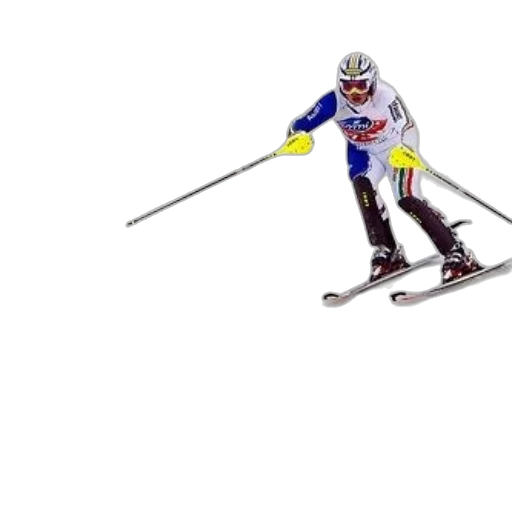 skier, action, navigating, between transparent PNG cut-out