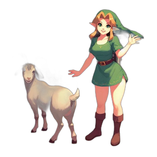 dress, animal, pixel art, concept art transparent PNG cut-out