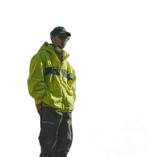 staff, jacket, hat, face transparent PNG cut-out