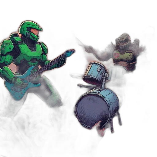 robot, weapon, concept art, pixel art transparent PNG cut-out