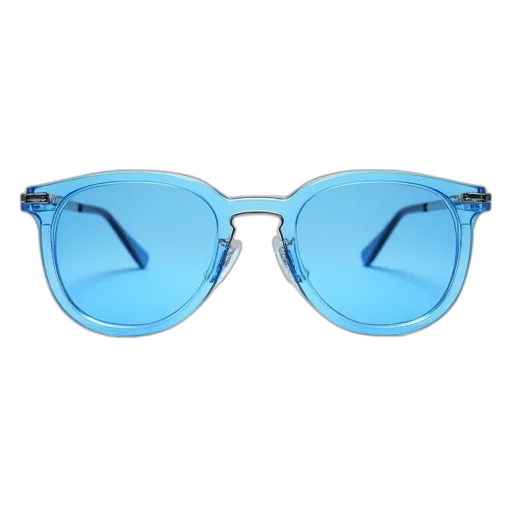 3d render, blue, frameless, sunglasses transparent PNG cut-out