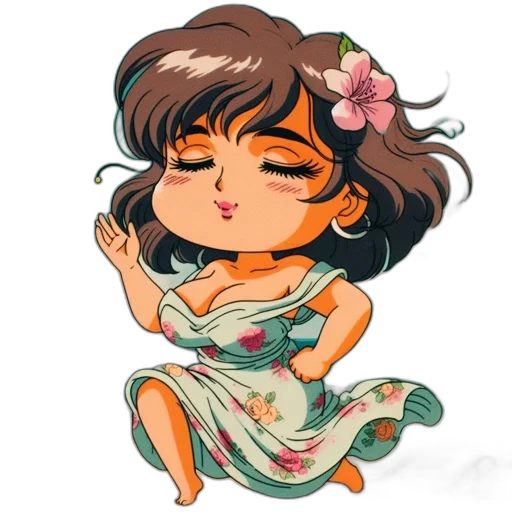 dress, anime, cartoon, watercolor transparent PNG cut-out