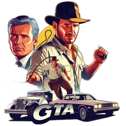 car, weapon, jacket, comic book art transparent PNG cut-out
