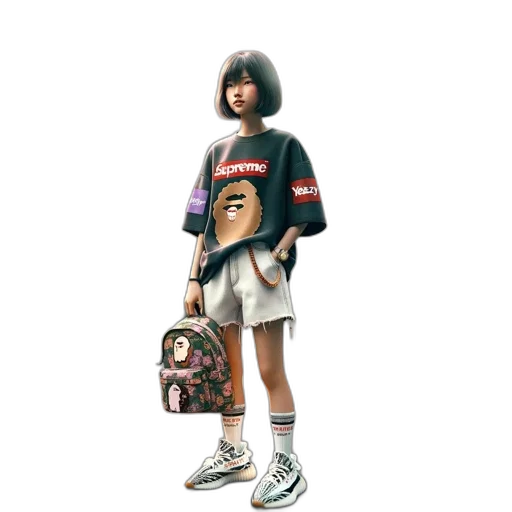 jacket, dress, face, creature transparent PNG cut-out