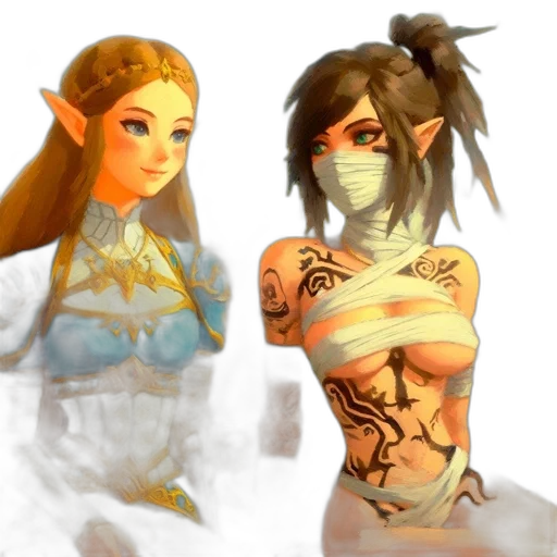 fantasy art, concept art, 3d render, pixel art transparent PNG cut-out