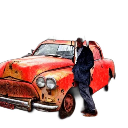 car, photorealistic, concept art, watercolor transparent PNG cut-out