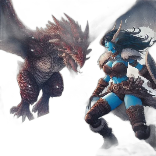 dragon, fantasy art, concept art, comic book art transparent PNG cut-out