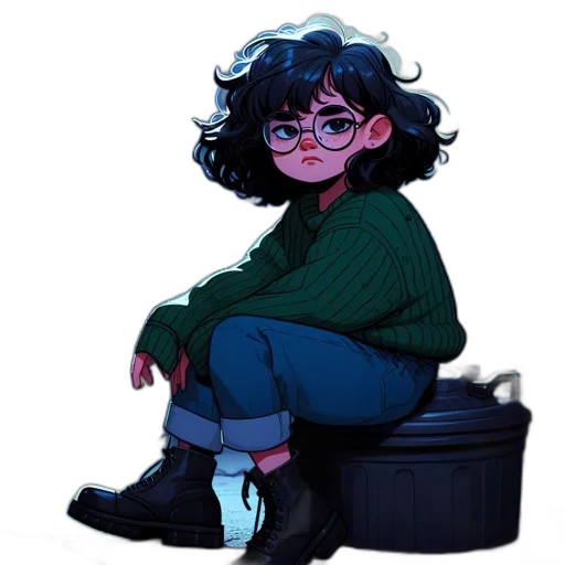 jacket, dress, creature, hair transparent PNG cut-out