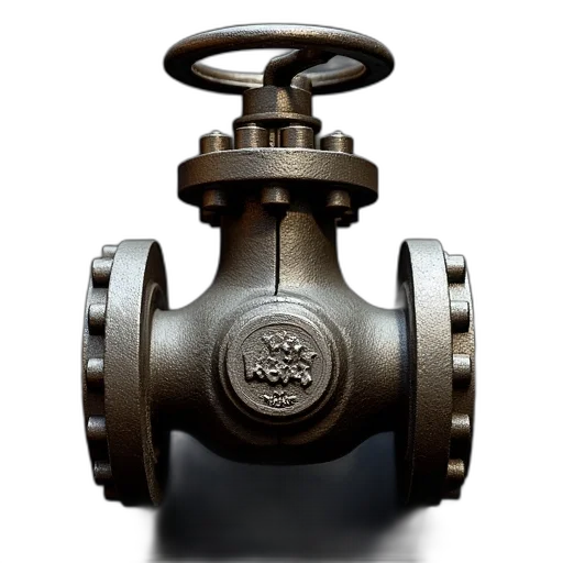 3d render, metal, forged, valve transparent PNG cut-out