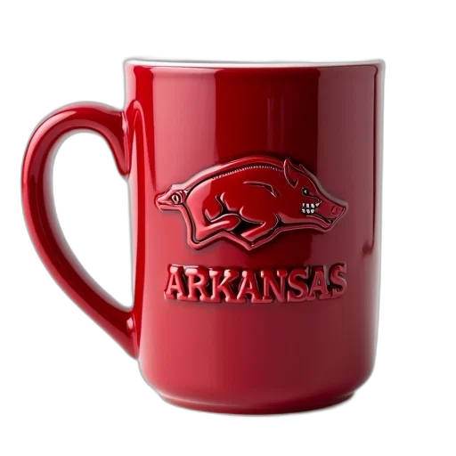 red, ceramic, mug, glossy transparent PNG cut-out