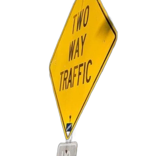 yellow, diamond-shaped, sign, two transparent PNG cut-out