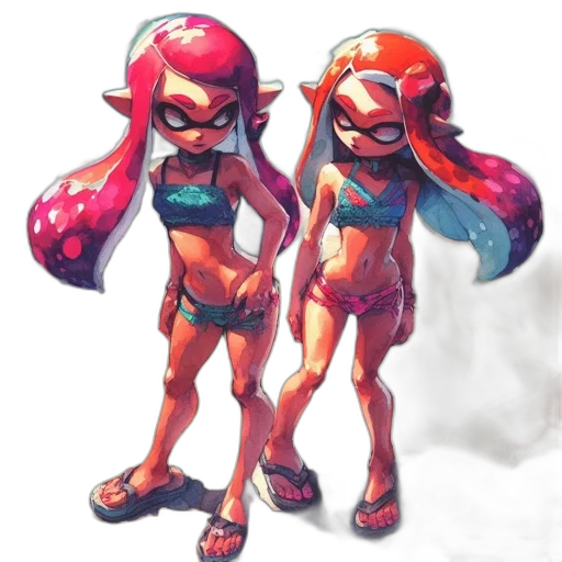 dress, concept art, vaporwave, watercolor transparent PNG cut-out