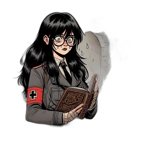 jacket, weapon, face, comic book art transparent PNG cut-out
