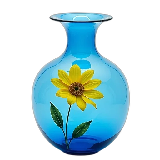 bottle, flower, photorealistic, 3d render transparent PNG cut-out