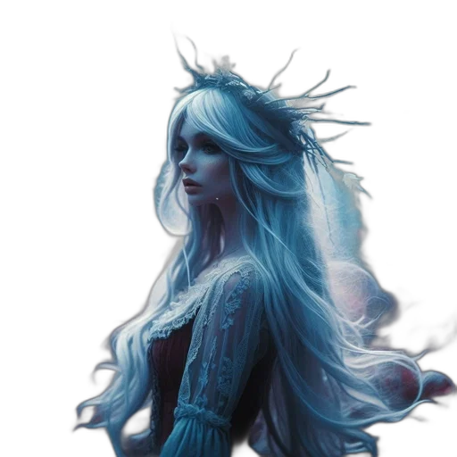hair, dragon, dress, crown transparent PNG cut-out