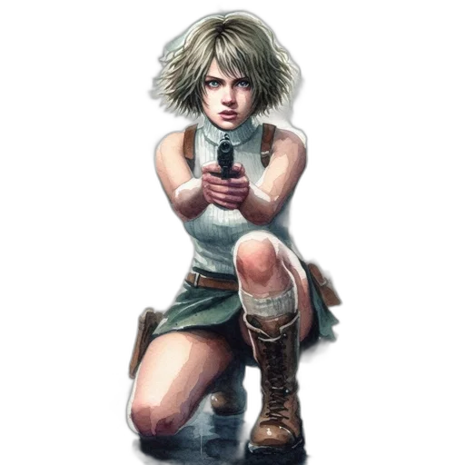 weapon, face, concept art, comic book art transparent PNG cut-out