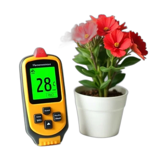 digital, thermometer, green, display transparent PNG cut-out