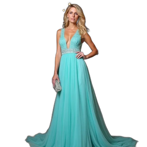 dress, blue, pastel, green transparent PNG cut-out