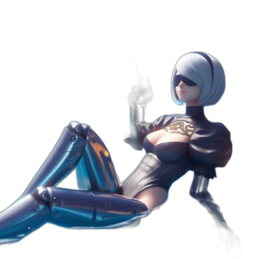 robot, staff, jacket, weapon transparent PNG cut-out