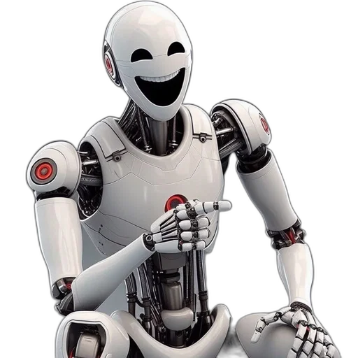 robot, 3d render, concept art, cyberpunk transparent PNG cut-out