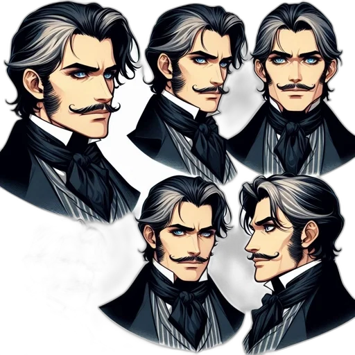 face, concept art, comic book art, cartoon transparent PNG cut-out