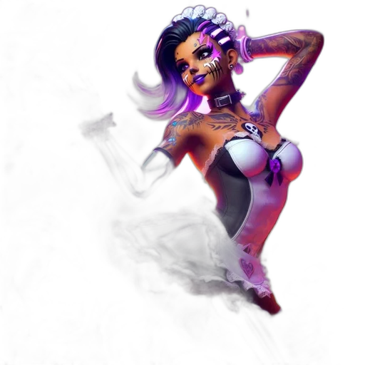 concept art, fantasy art, cyberpunk, 3d render transparent PNG cut-out