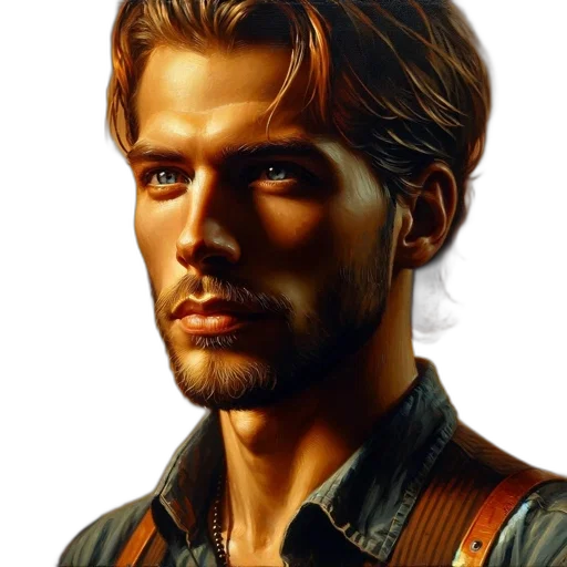 face, jacket, photorealistic, fantasy art transparent PNG cut-out