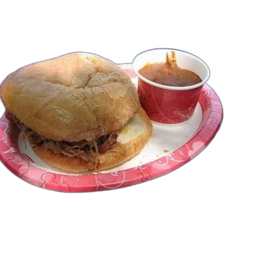 food, pulled, pork, sandwich transparent PNG cut-out