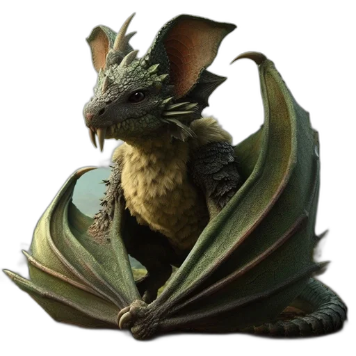 dragon, creature, animal, staff transparent PNG cut-out