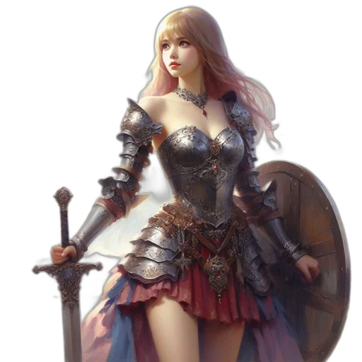 sword, dress, weapon, fantasy art transparent PNG cut-out