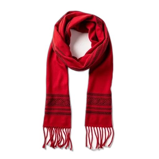 red, scarf, geometric, pattern transparent PNG cut-out
