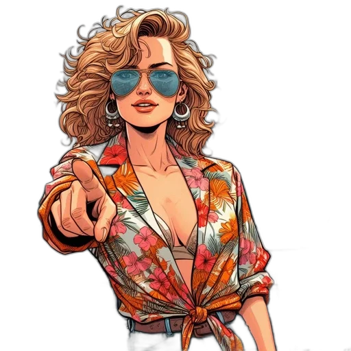 jacket, cartoon, pixel art, vaporwave transparent PNG cut-out